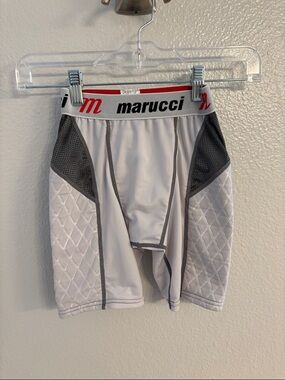 Marucci Boys White Padded Baseball Sliding Shorts